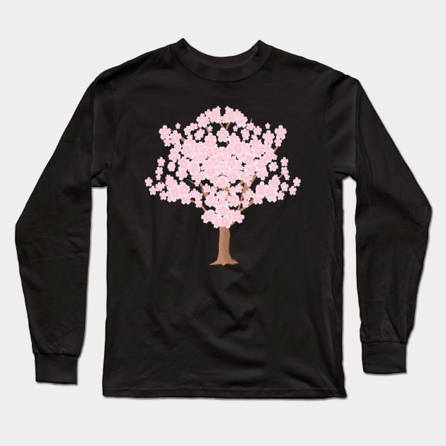 Cherry blossom tree Long Sleeve T-Shirt by BadDrawnStuff
